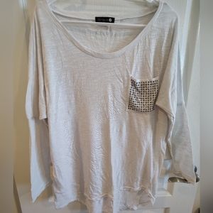 Cotton On White loose studded pocket shirt